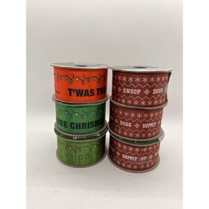 Snoop Dogg Holiday Gift Wrap Ribbon Lot of 6 Christmas Rap Hip Hop‎ Dogg Supply